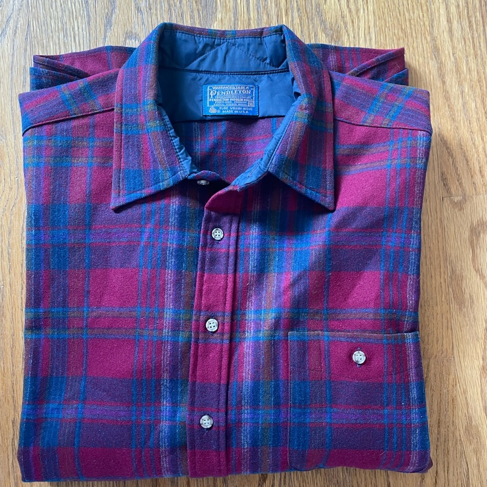 Vintage Pendleton Red Flannel XL | Made in USA - Picture 7 of 16
